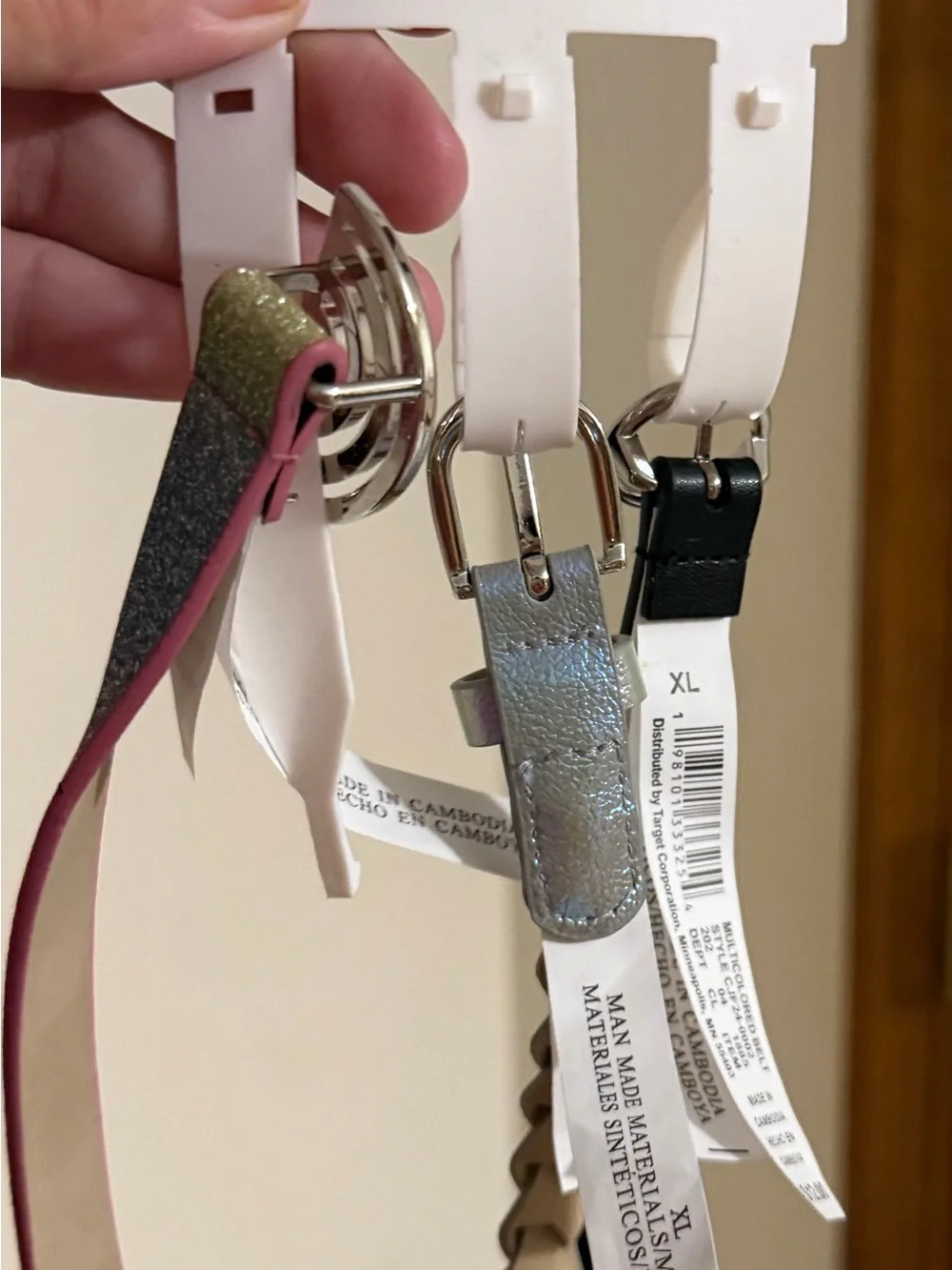Women's Metallic Silver Braided Leather Belt - Unbranded